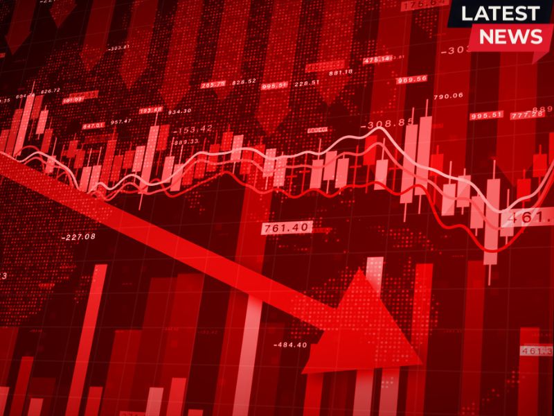 Crypto Market Stock Red Price Drop Arrow Down