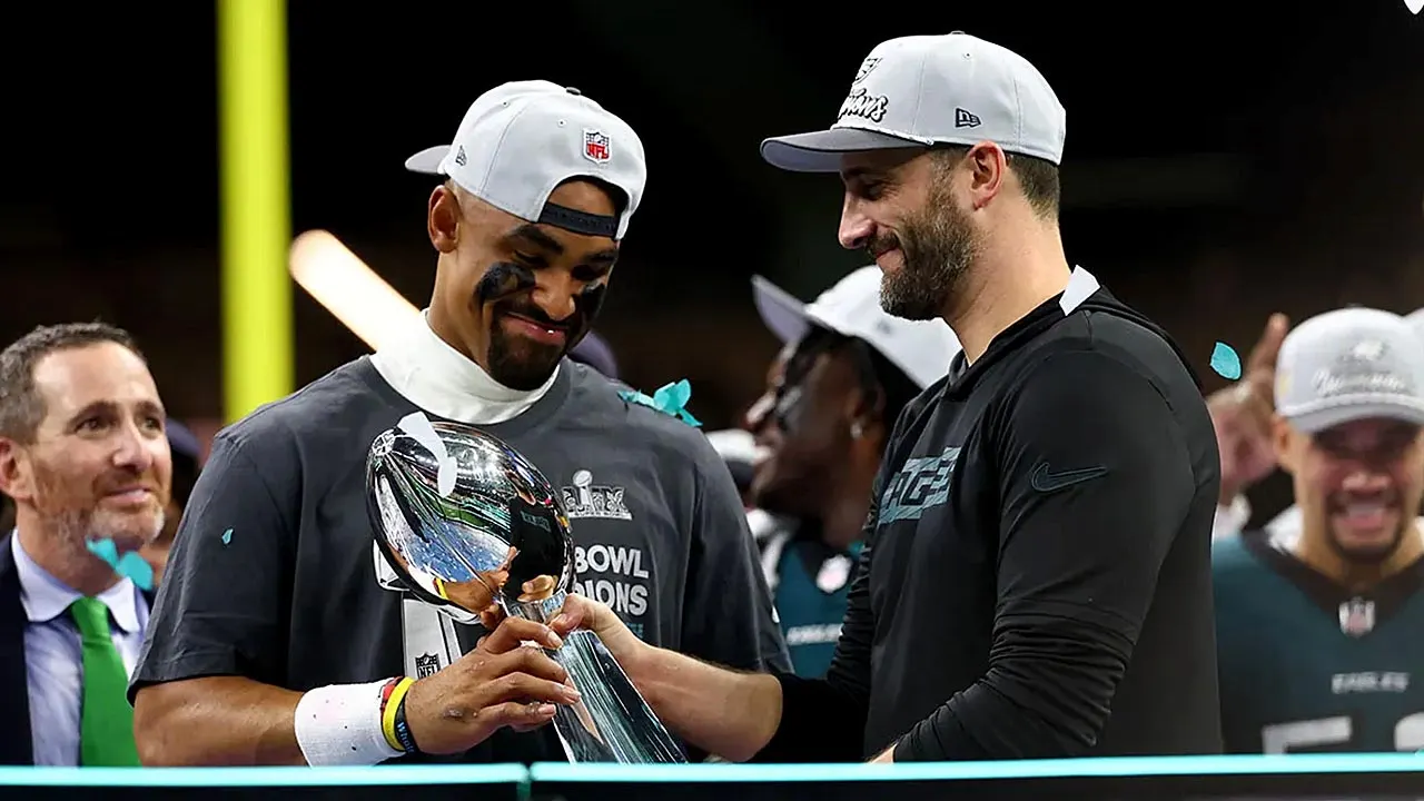 eagles trophy jalen hurts nick sirianni