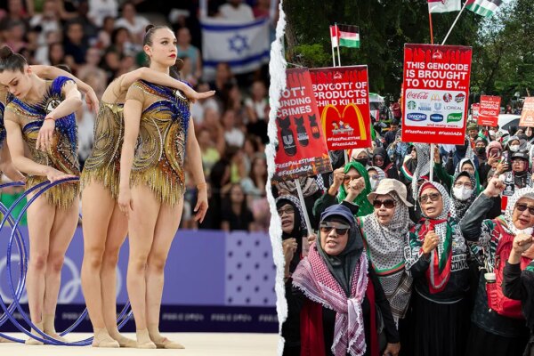 gymnast pro palestine protest split 2