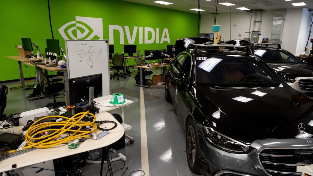 Nvidia plans to test a robotaxi service in 2027 in self-driving push 1 107291880 1692923851930 gettyimages 1258974046 NVIDIA HQ.jpeg