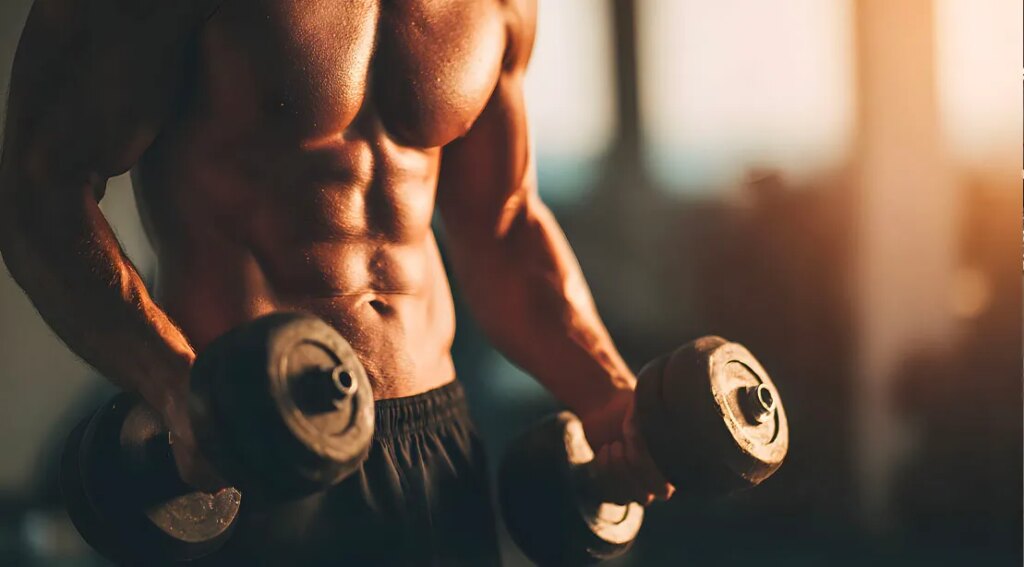 Fit and athletic man using Reps in Reserve Training principle to build a muscular physique.jpg