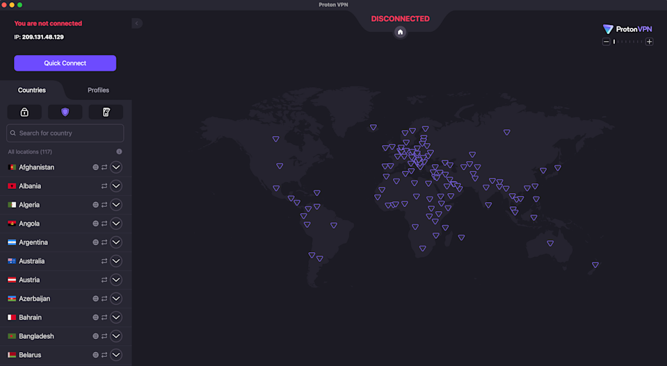 Proton VPN Mac interface.png