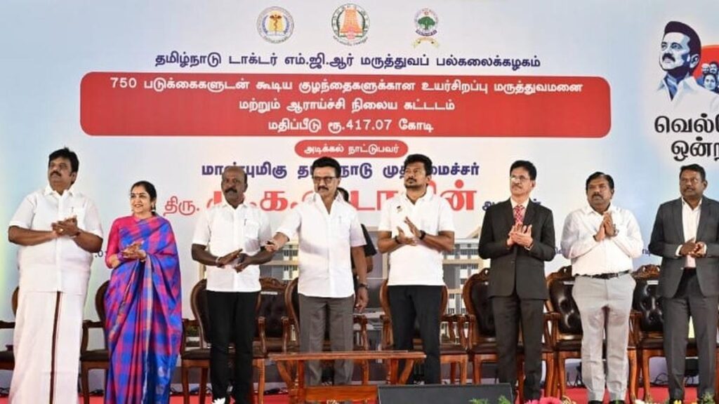 Stalin unveils foundation for construction of super-speciality children’s hospital and research centre in Guindy 1 Stalin.jpeg