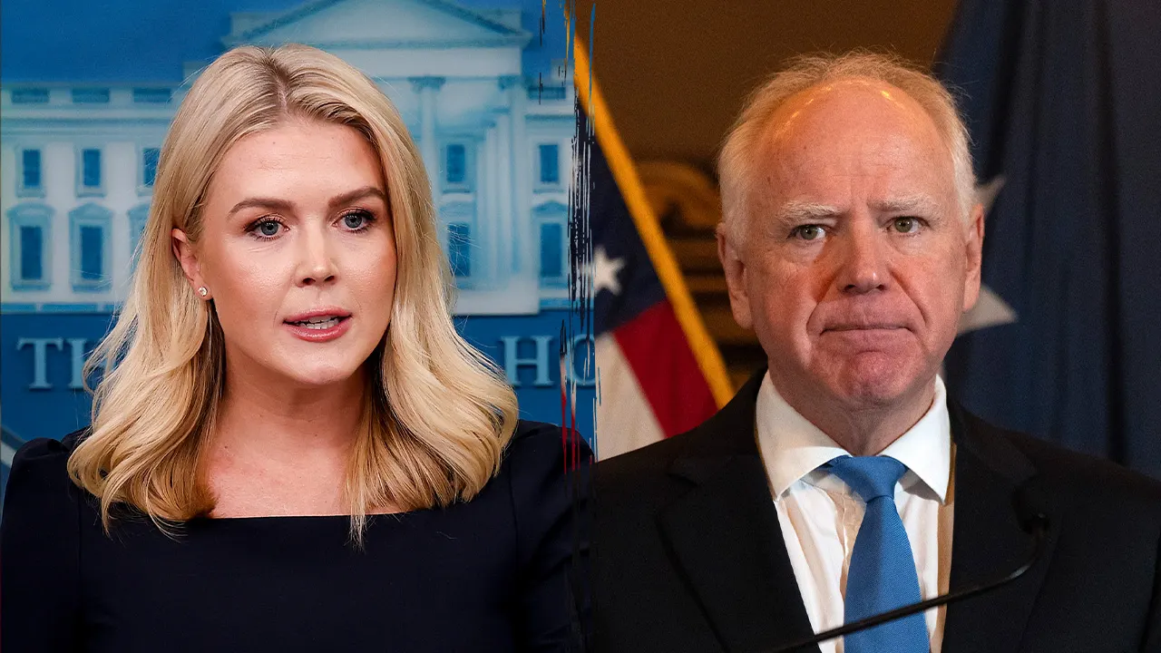 wh press secretary leavitt tim walz split.jpg