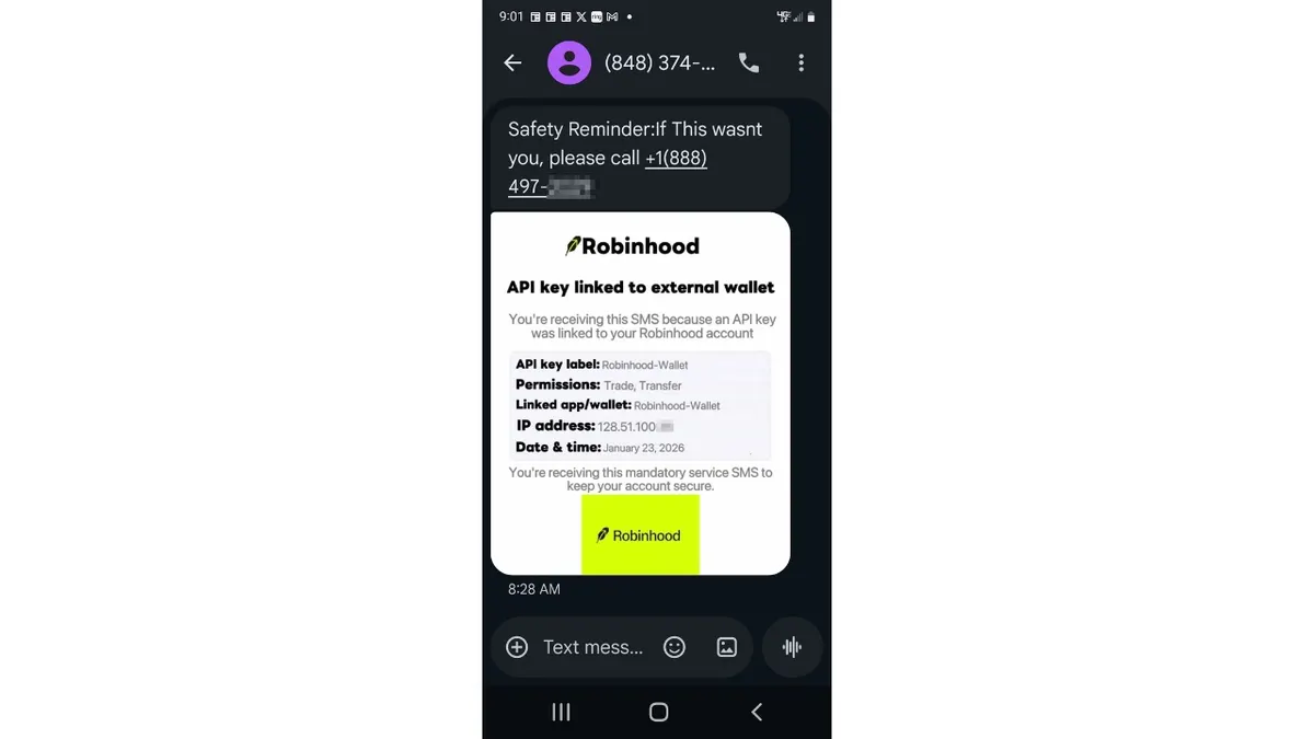 1 robinhood text scam warning do not call this number.jpg