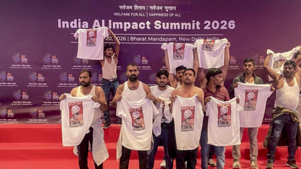 Delhi AI Summit: 10 detained for staging protest at expo hall 1 PTI02 20 2026 000144B.jpg