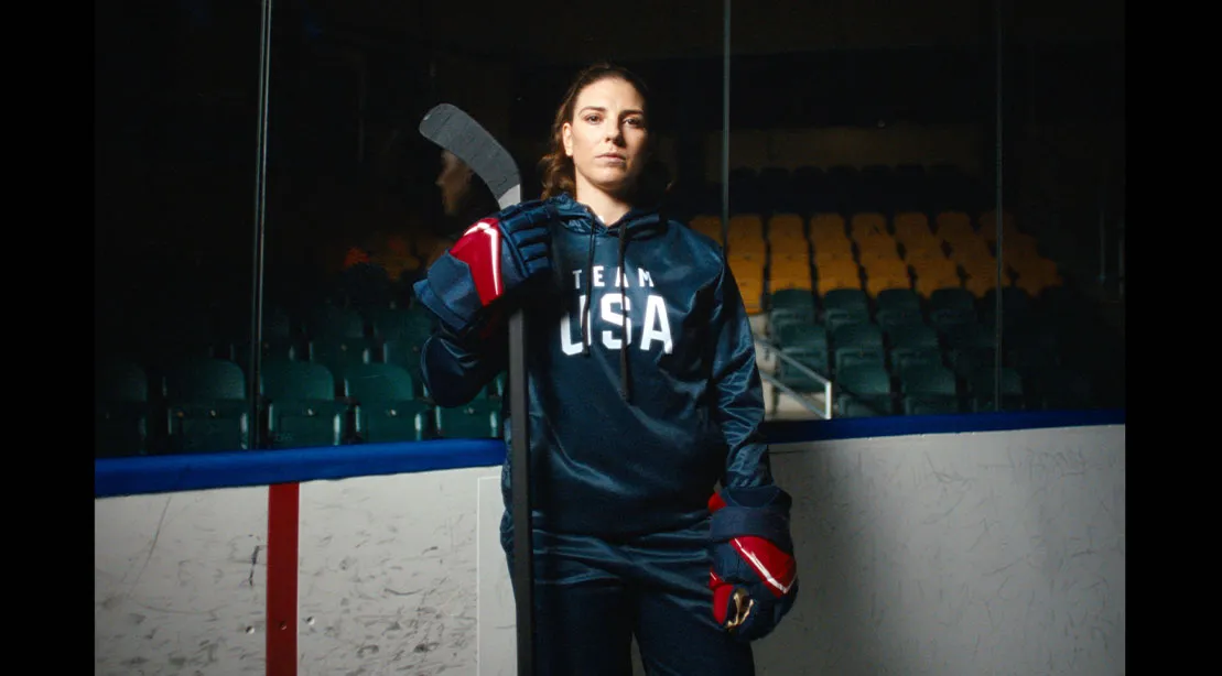 Professional Womens Hockey League star Hilary Knight prepares for her fifth and last Olympic appeara.webp