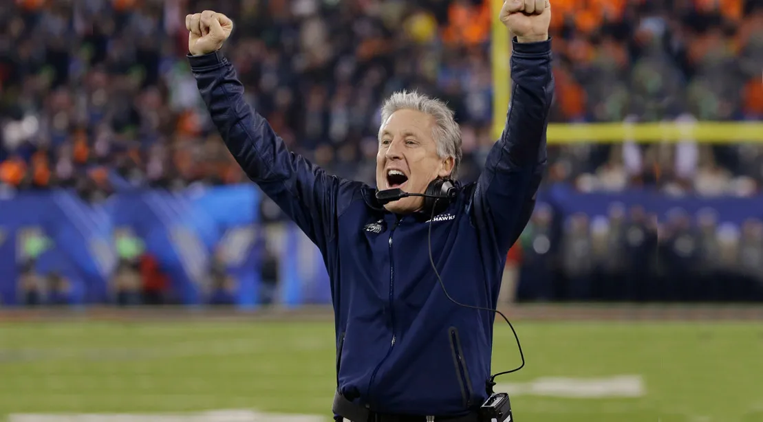 Seattle Seahawks Head Coach Pete Carroll Celebrating After A Touchdown in A Football Game.jpg