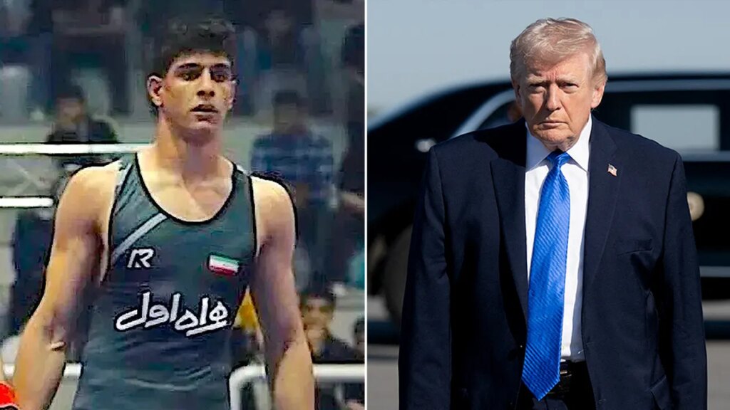 Trump condemns Iran over execution of teenage wrestler Saleh Mohammadi 1 trump mohammadi 03.jpg