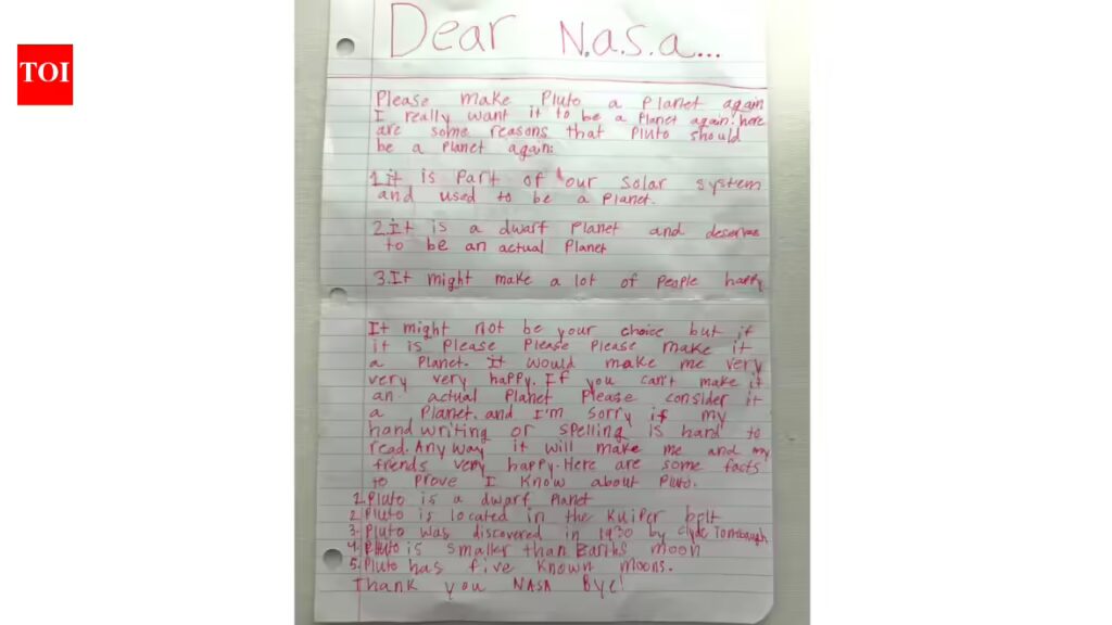 ‘We are looking into this’: NASA administrator replies to 10-year-old girl’s letter asking to declare Pluto a planet again | 1 1775828185 photo.jpg