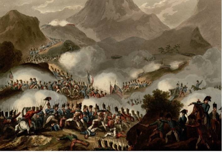 Battle of Pyrenees 1813 copper engraving print William Health.jpg